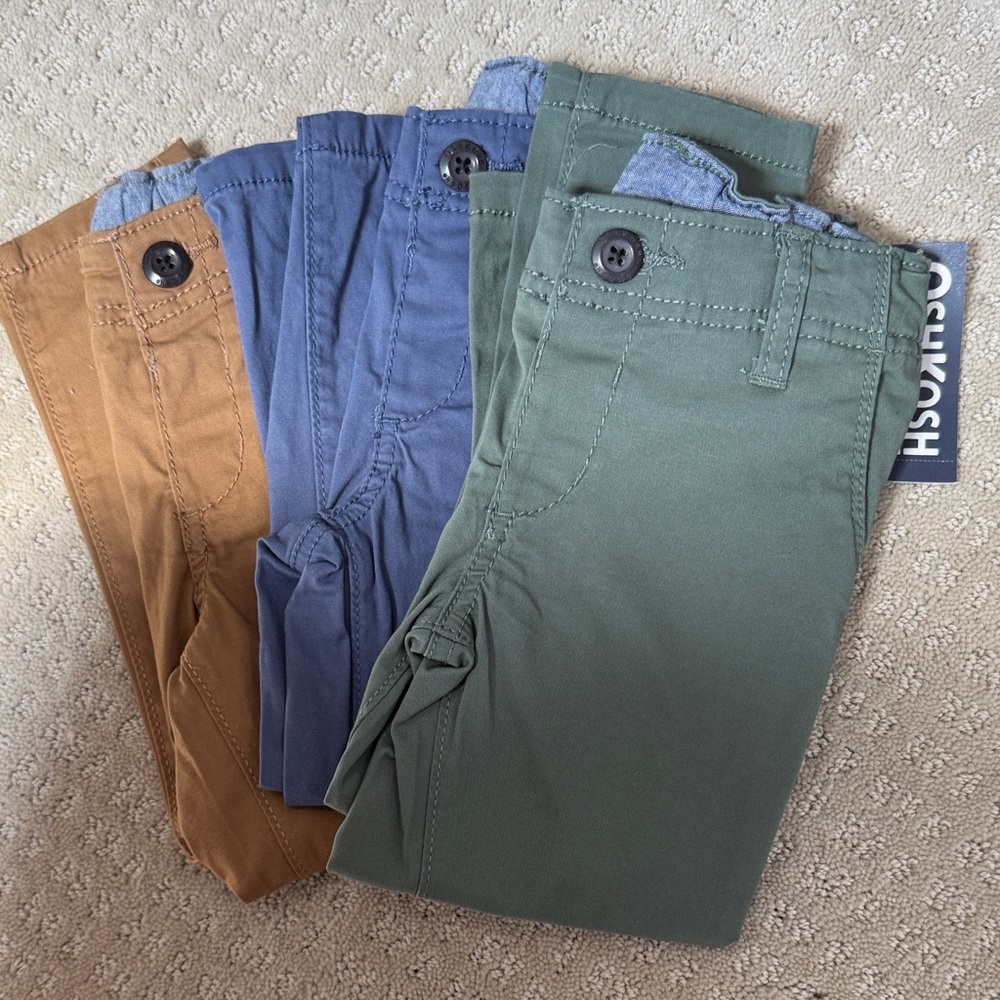 OshKosh B'gosh Toddler Boys Chino Pants - Green, Blue, Khaki